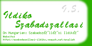 ildiko szabadszallasi business card